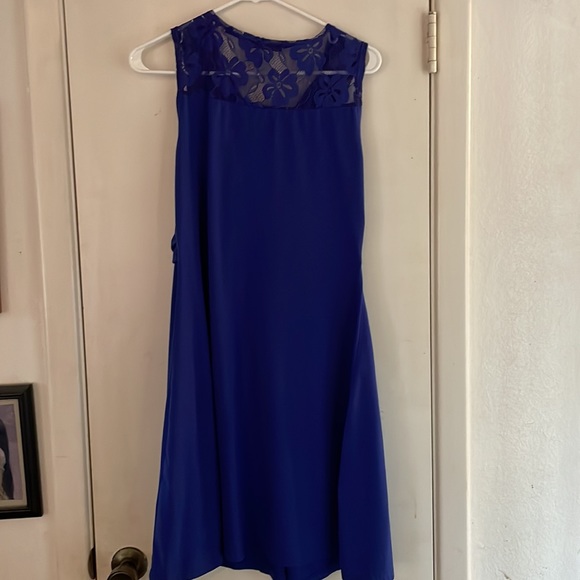 Vessos Women Sleeveless V Neck Fit and Flare Lace back Dress Large - Picture 5 of 6